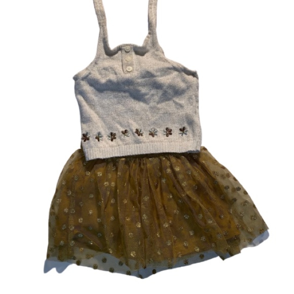 Gold halter top and skirt
